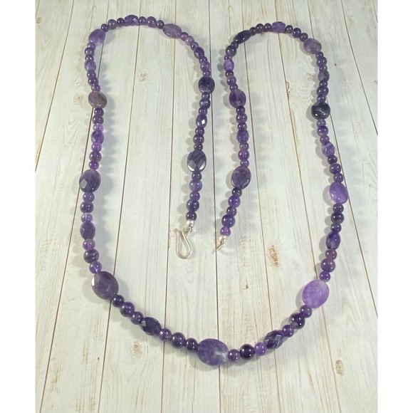 Jay King DTR Necklace 925 Amethyst Beaded Southwestern Signed - Picture 4 of 7